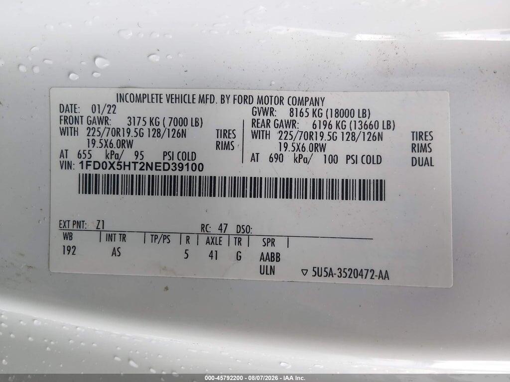 1FD0X5HT2NED39100 2022 FORD F-550 CHASSIS photo no. 8