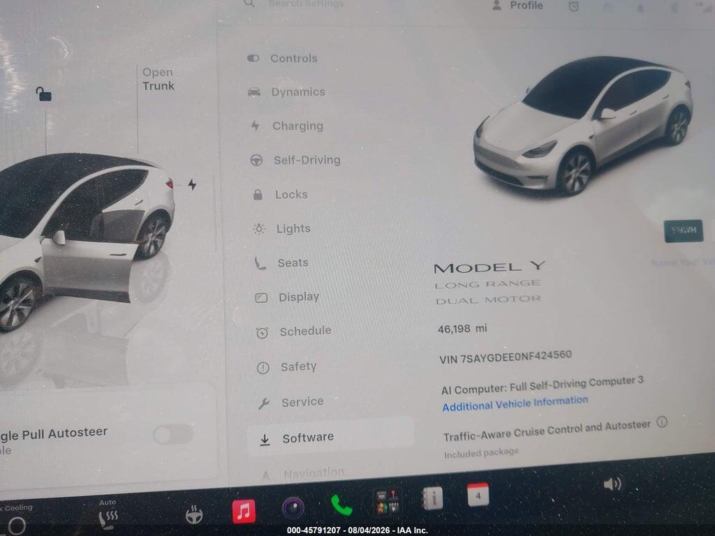 7SAYGDEE0NF424560 2022 TESLA MODEL Y photo no. 7