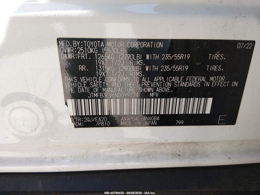 JTMFB3FV6ND099724 2022 TOYOTA RAV4 PRIME photo no. 9