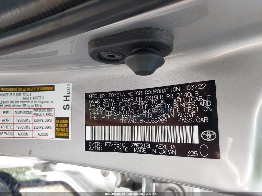 JTDEAMDE8NJ055989 2022 TOYOTA COROLLA photo no. 9