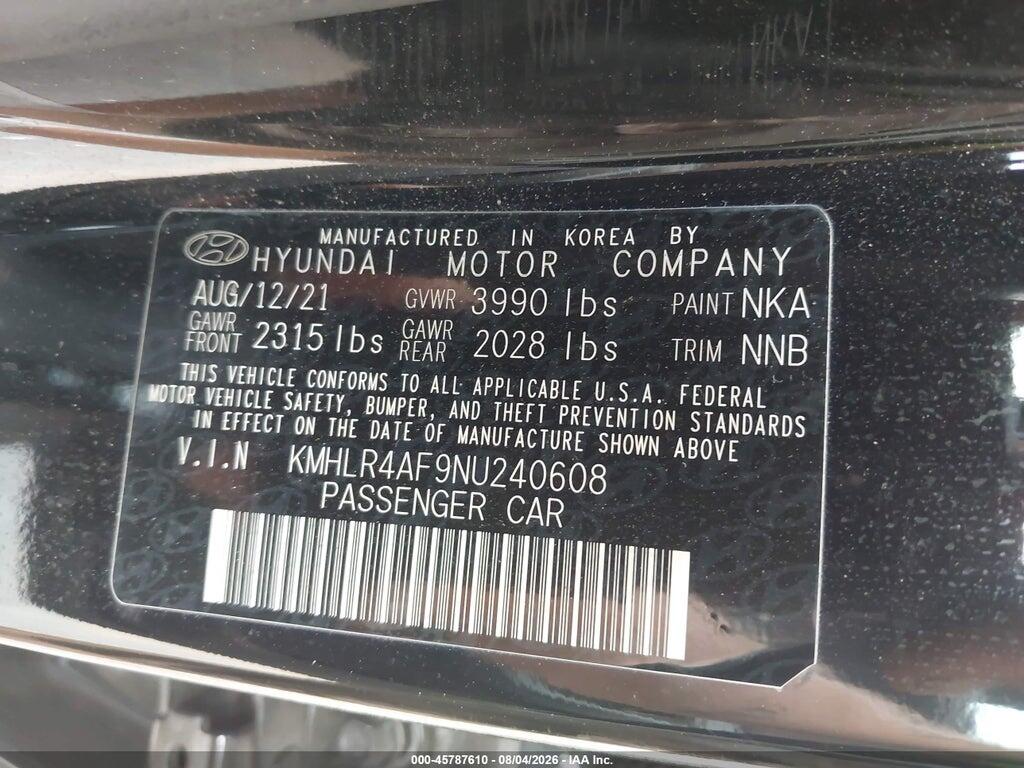 KMHLR4AF9NU240608 2022 HYUNDAI ELANTRA photo no. 9