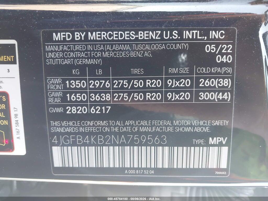 4JGFB4KB2NA759563 2022 MERCEDES-BENZ GLE 350 photo no. 9