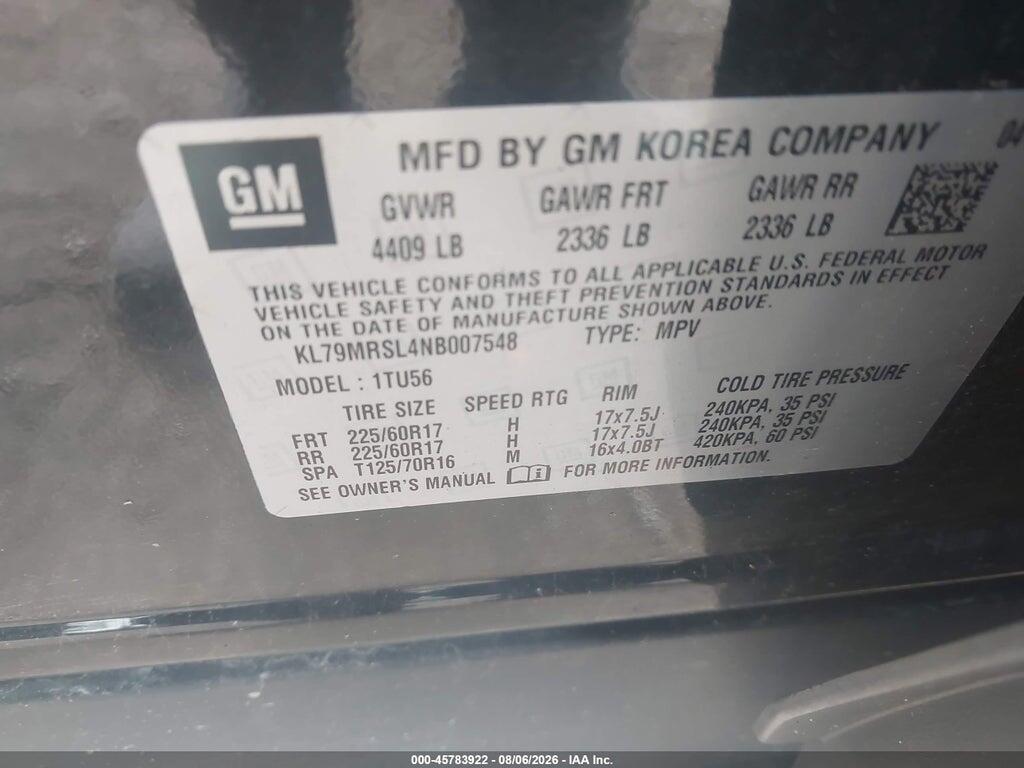 KL79MRSL4NB007548 2022 CHEVROLET TRAILBLAZER photo no. 9