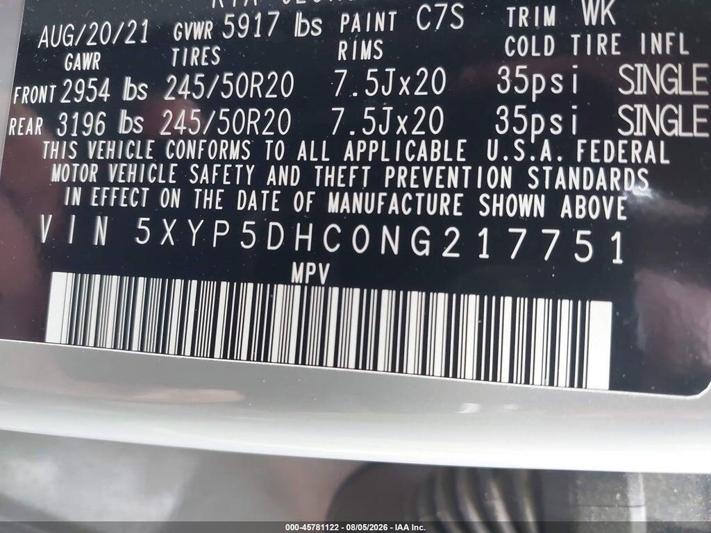 5XYP5DHC0NG217751 2022 KIA TELLURIDE photo no. 9
