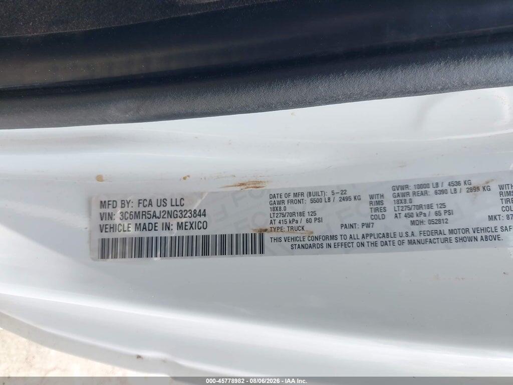 3C6MR5AJ2NG323844 2022 RAM 2500 photo no. 9