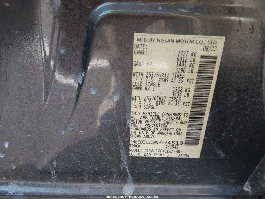 1N6ED1EJ1NN694819 2022 NISSAN FRONTIER photo no. 9