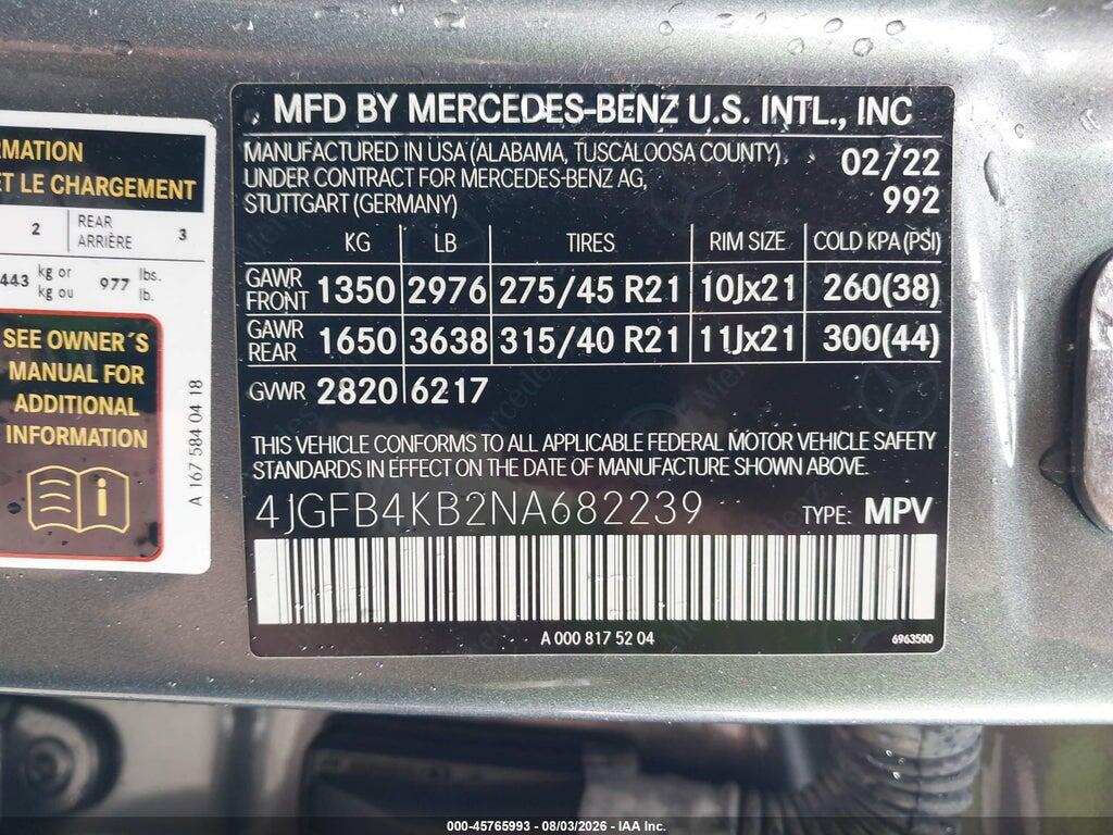 4JGFB4KB2NA682239 2022 MERCEDES-BENZ GLE 350 photo no. 9