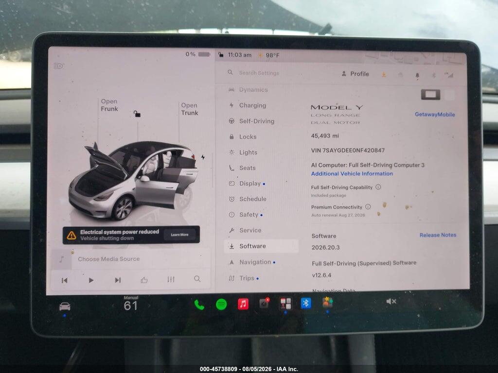 7SAYGDEE0NF420847 2022 TESLA MODEL Y photo no. 7