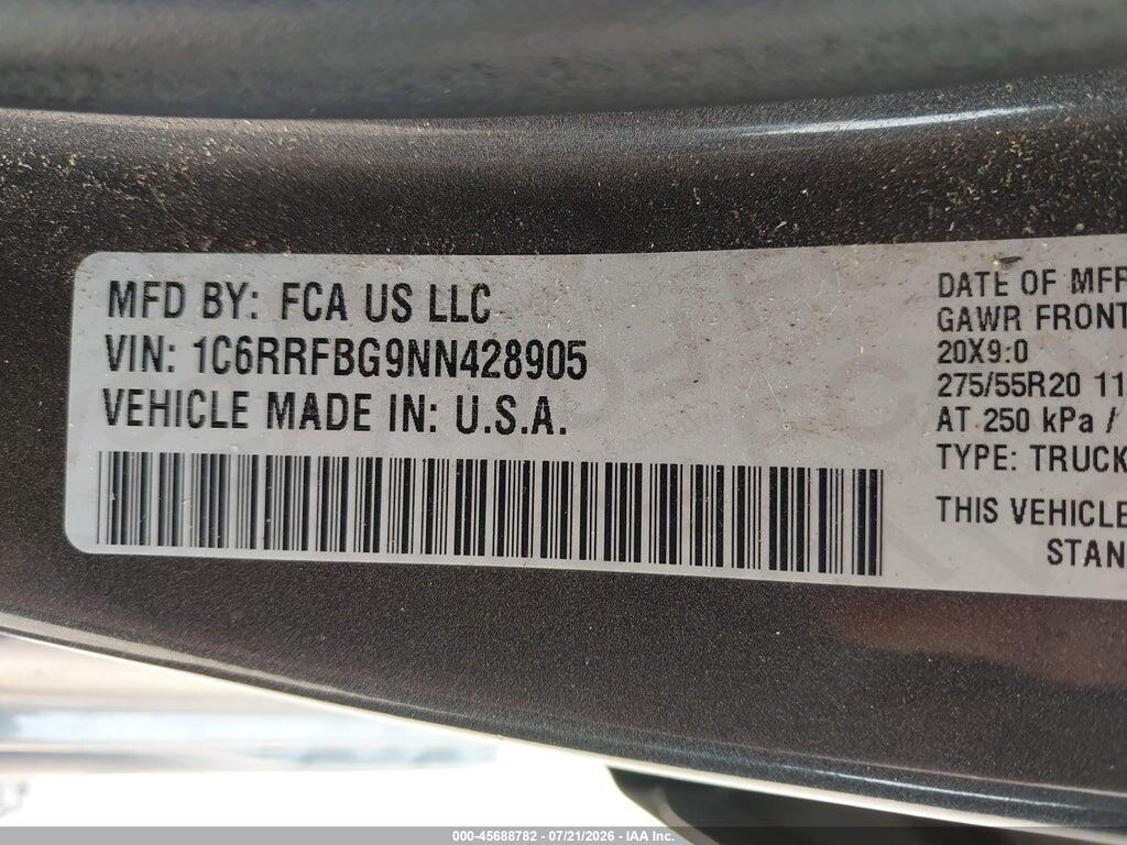 1C6RRFBG9NN428905 2022 RAM 1500 photo no. 9