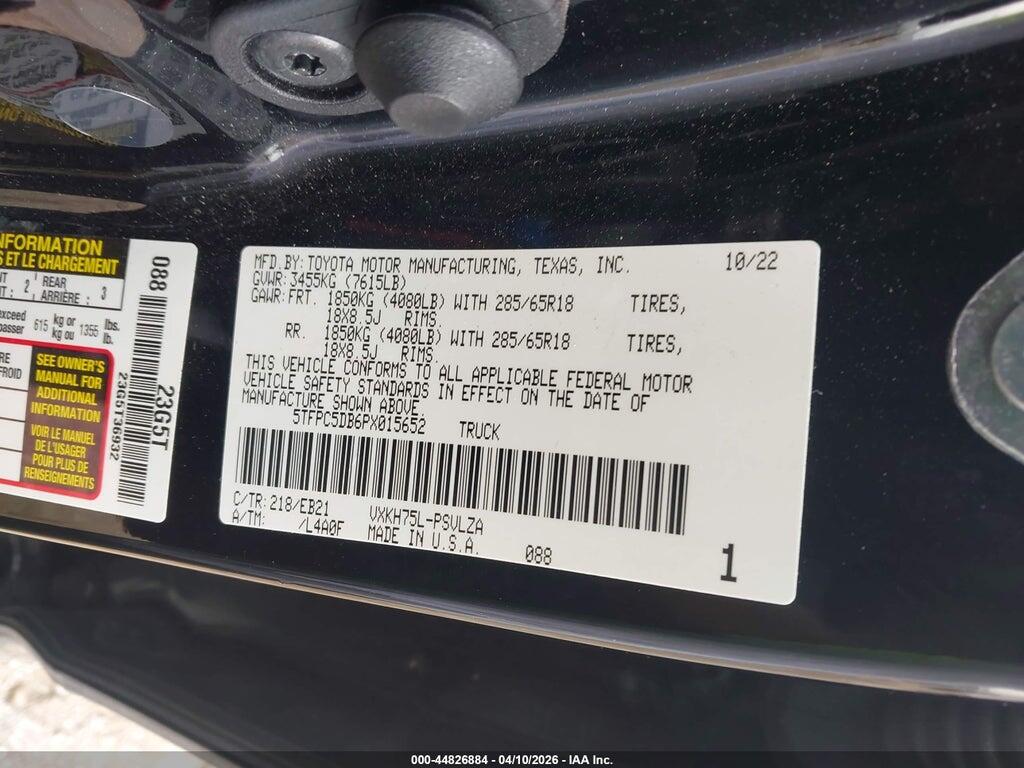 5TFPC5DB6PX015652 2023 TOYOTA TUNDRA HYBRID photo no. 9