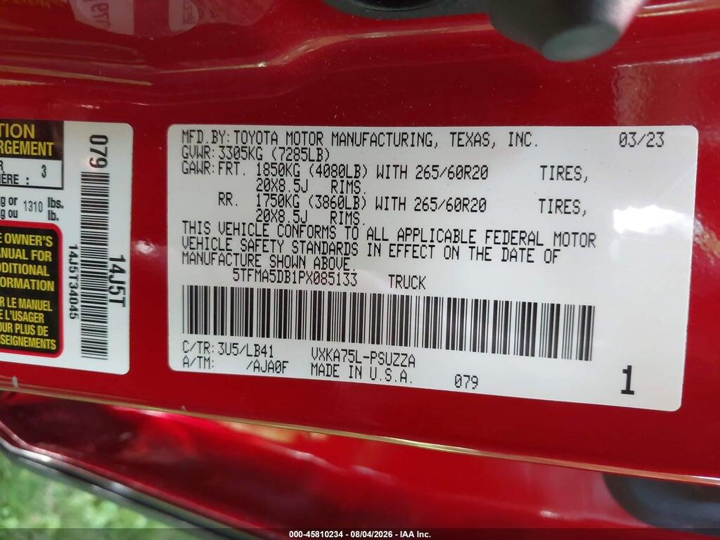 5TFMA5DB1PX085133 2023 TOYOTA TUNDRA photo no. 9