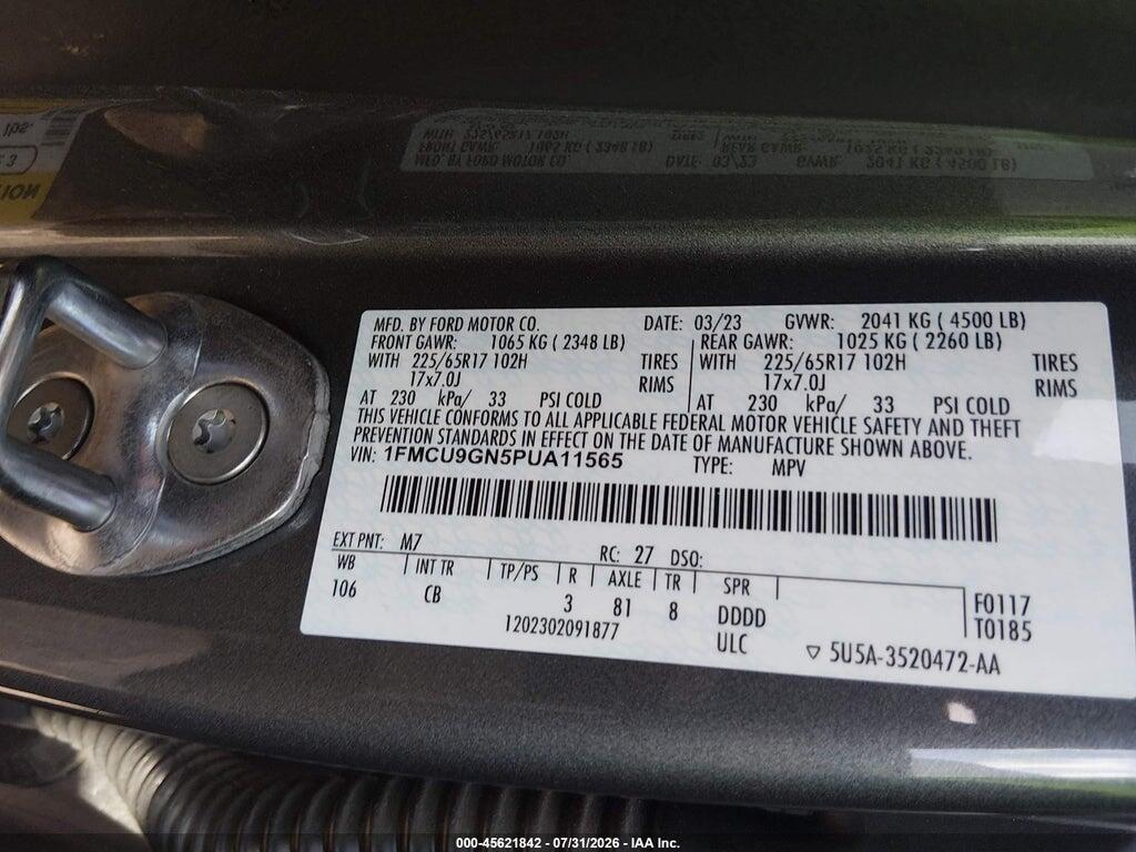 1FMCU9GN5PUA11565 2023 FORD ESCAPE photo no. 9