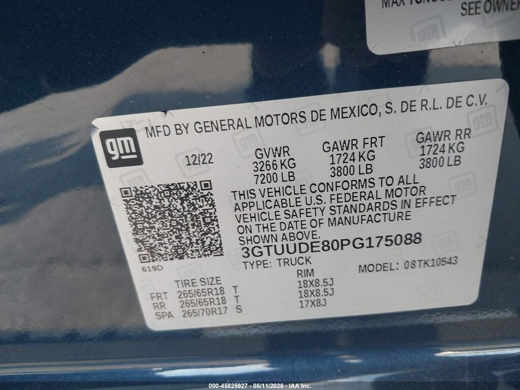 3GTUUDE80PG175088 2023 GMC SIERRA 1500 photo no. 9