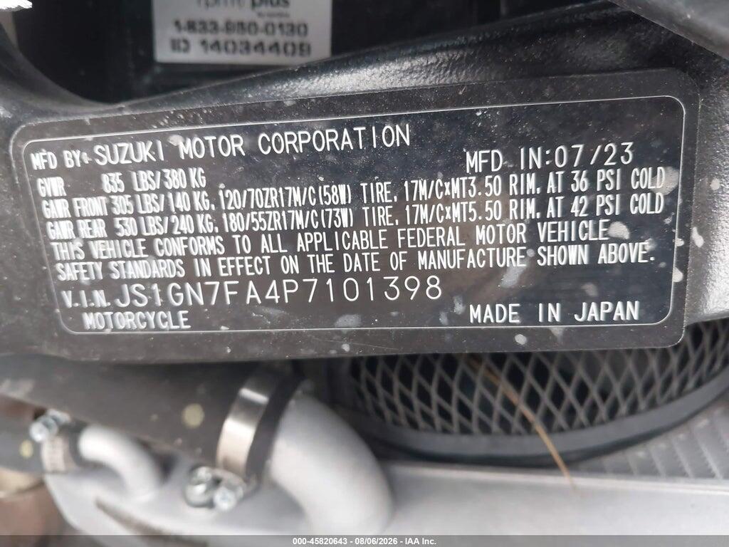 JS1GN7FA4P7101398 2023 SUZUKI GSX-R600 photo no. 10
