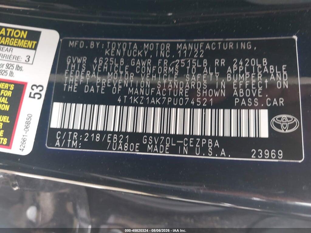 4T1KZ1AK7PU074521 2023 TOYOTA CAMRY photo no. 9