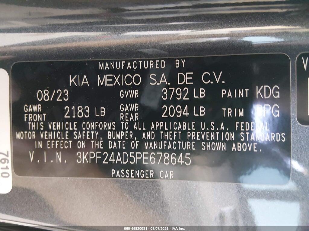 3KPF24AD5PE678645 2023 KIA FORTE photo no. 9