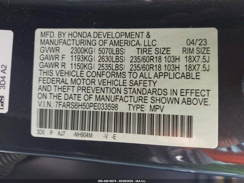 7FARS6H50PE033598 2023 HONDA CR-V HYBRID photo no. 9