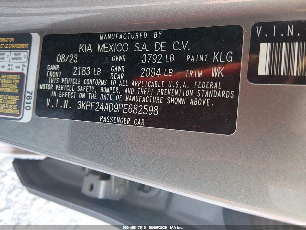 3KPF24AD9PE682598 2023 KIA FORTE photo no. 9