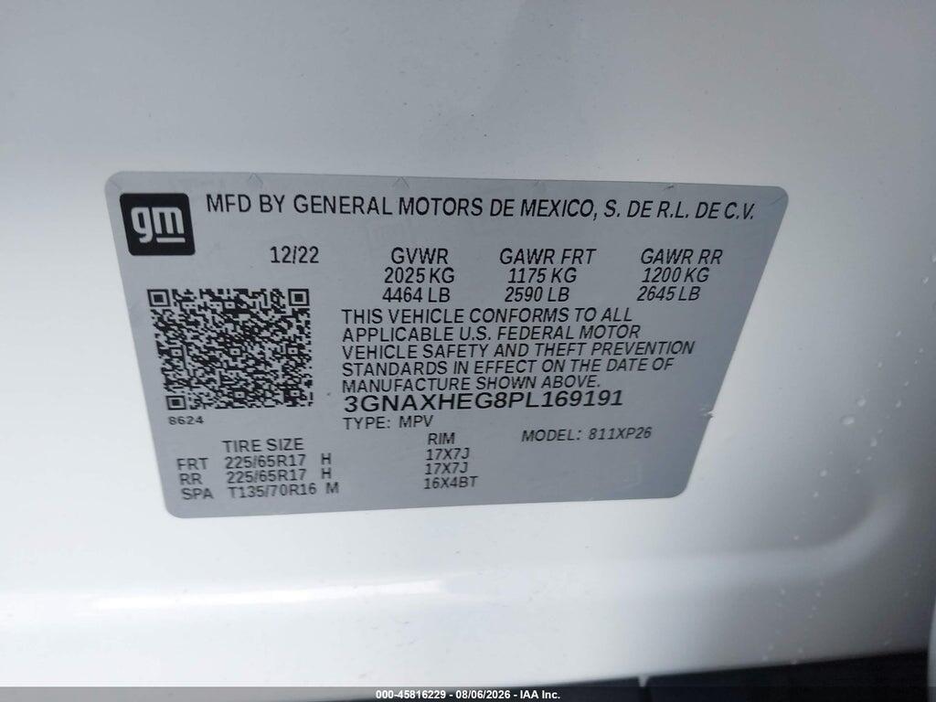 3GNAXHEG8PL169191 2023 CHEVROLET EQUINOX photo no. 9