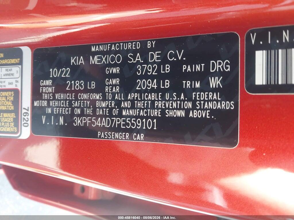 3KPF54AD7PE559101 2023 KIA FORTE photo no. 9