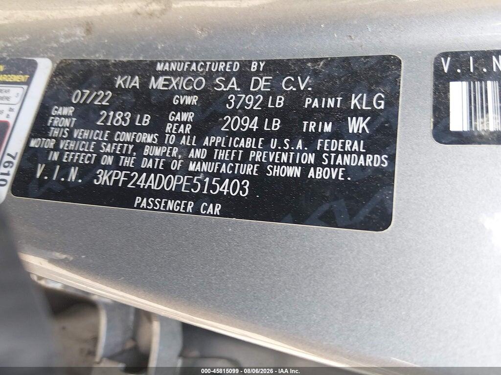 3KPF24AD0PE515403 2023 KIA FORTE photo no. 9