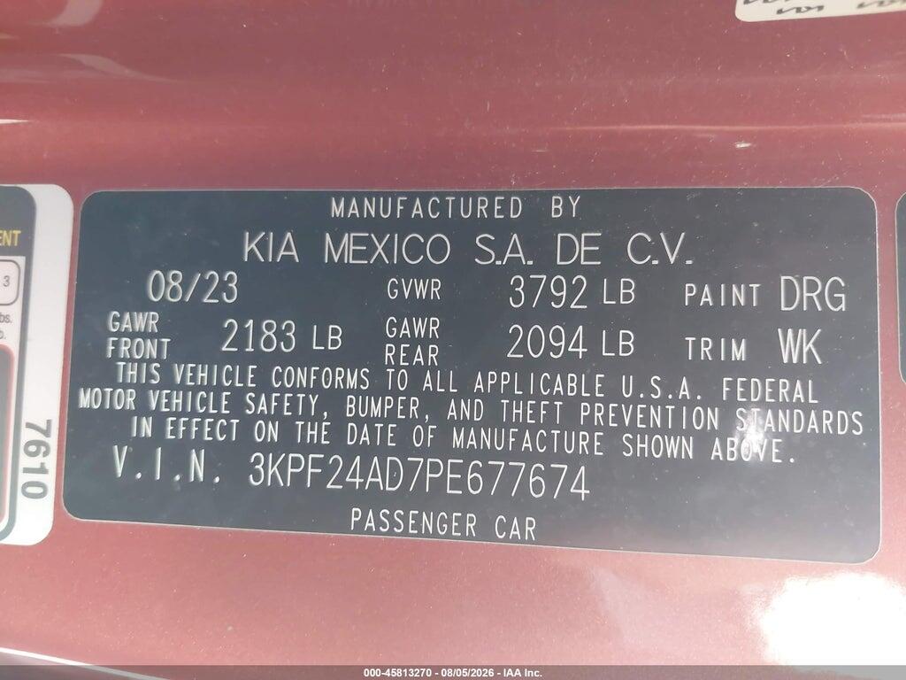3KPF24AD7PE677674 2023 KIA FORTE photo no. 9