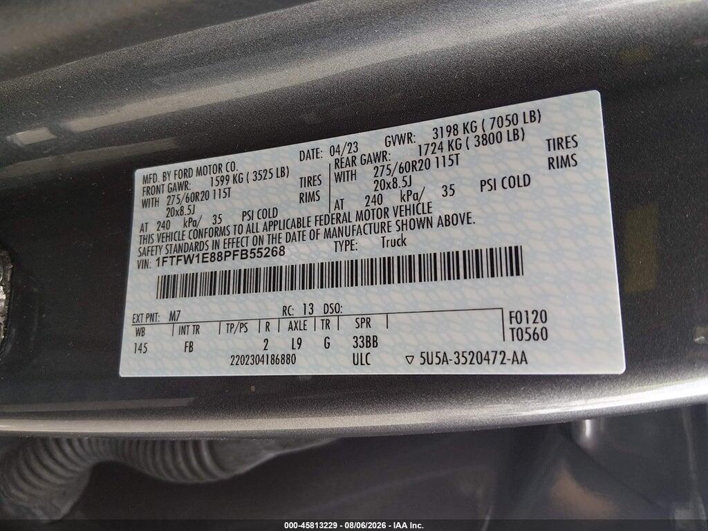 1FTFW1E88PFB55268 2023 FORD F-150 photo no. 9