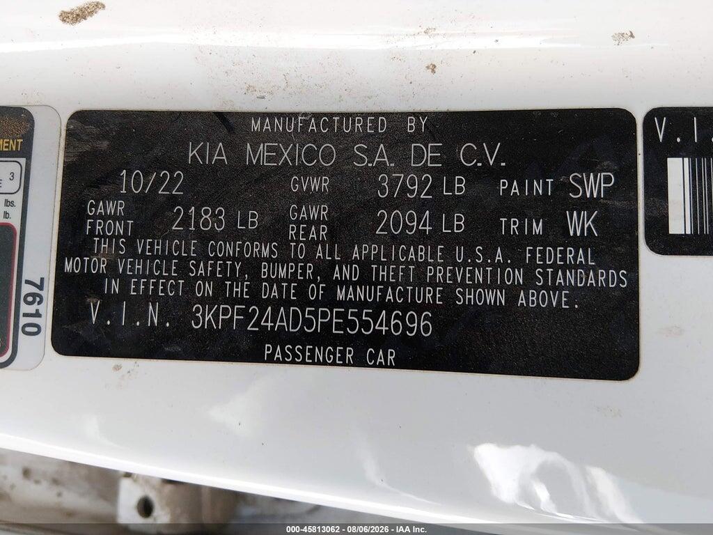 3KPF24AD5PE554696 2023 KIA FORTE photo no. 9