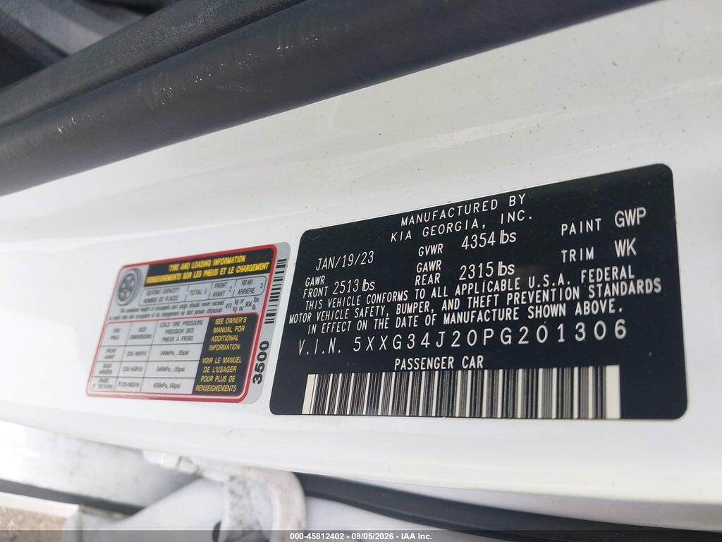 5XXG34J20PG201306 2023 KIA K5 photo no. 9