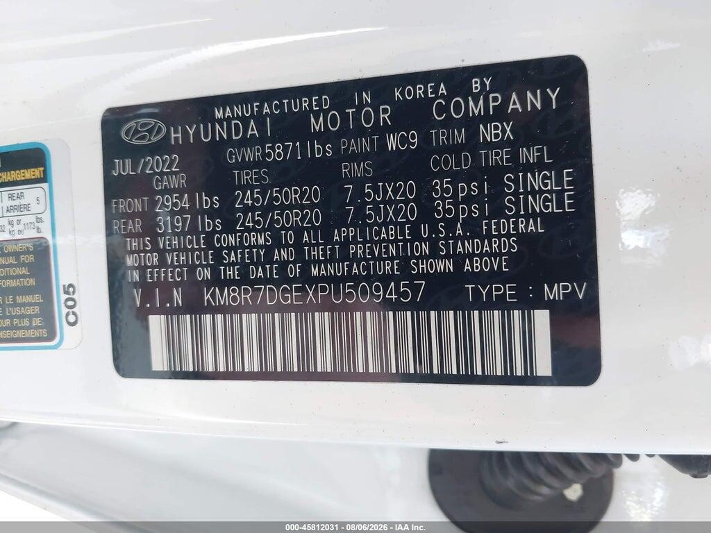 KM8R7DGEXPU509457 2023 HYUNDAI PALISADE photo no. 9