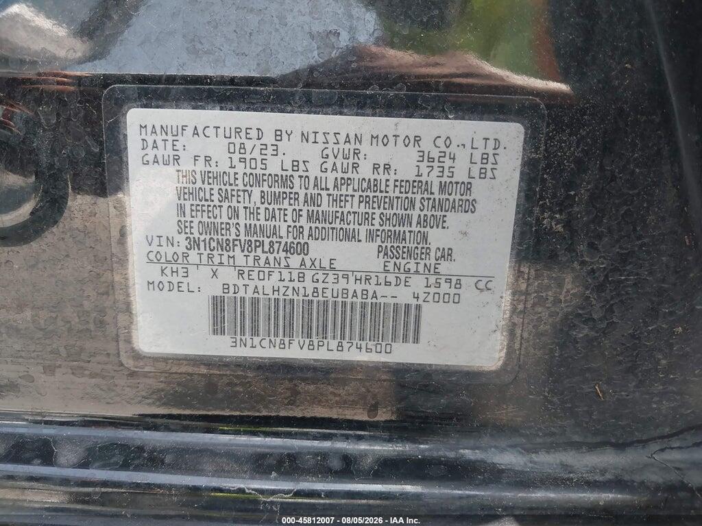 3N1CN8FV8PL874600 2023 NISSAN VERSA photo no. 9
