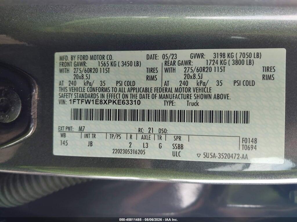 1FTFW1E8XPKE63310 2023 FORD F-150 photo no. 9