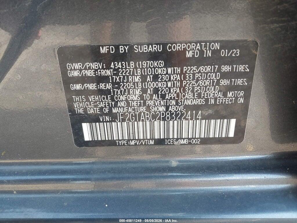 JF2GTABC2P8322414 2023 SUBARU CROSSTREK photo no. 9