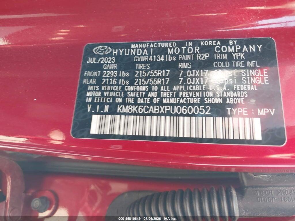 KM8K6CABXPU060052 2023 HYUNDAI KONA photo no. 9