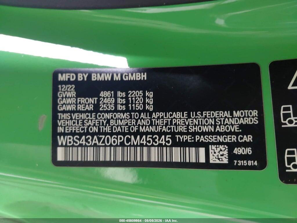 WBS43AZ06PCM45345 2023 BMW M4 photo no. 9