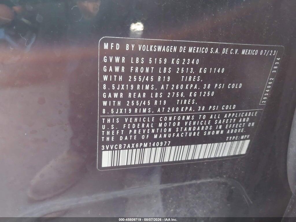 3VVCB7AX6PM140977 2023 VOLKSWAGEN TIGUAN photo no. 9