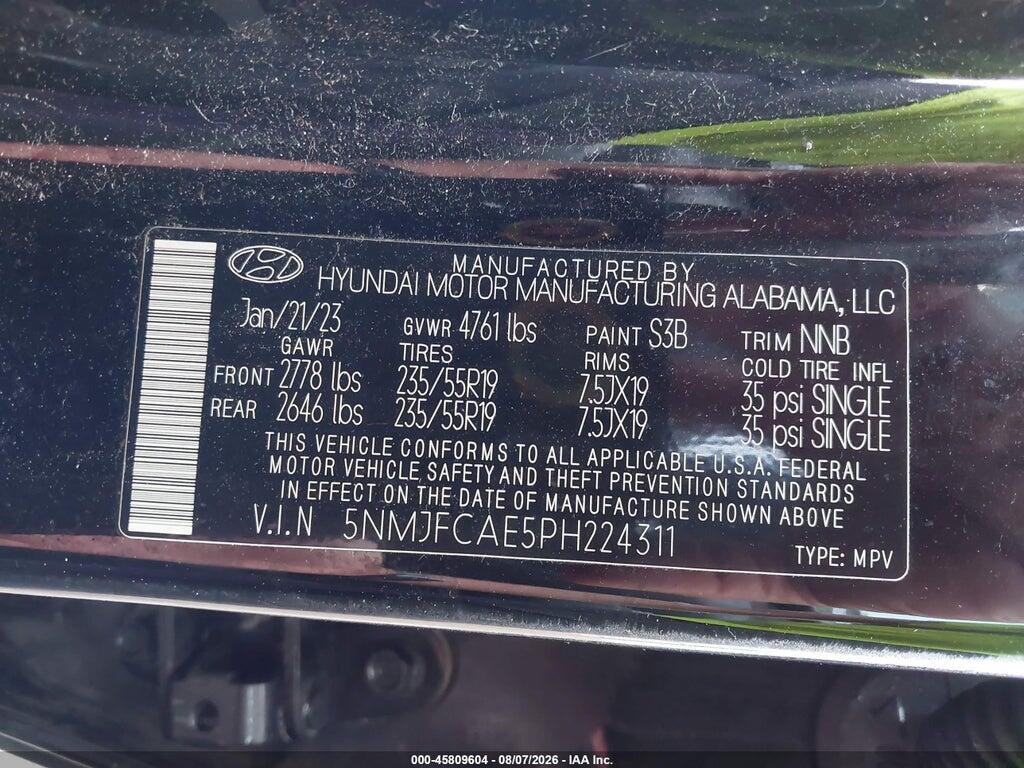 5NMJFCAE5PH224311 2023 HYUNDAI TUCSON photo no. 9