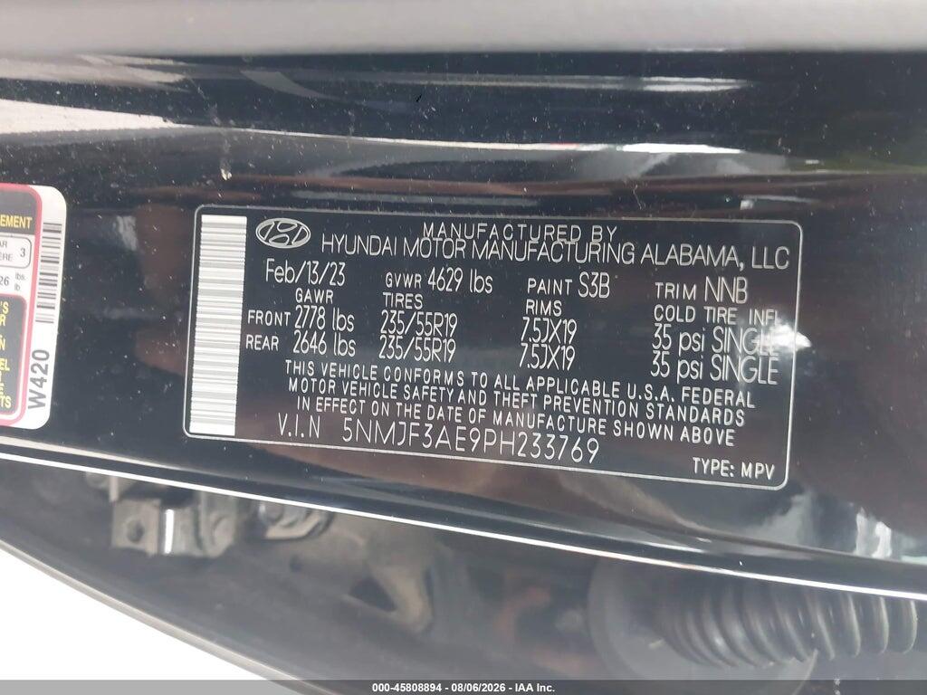 5NMJF3AE9PH233769 2023 HYUNDAI TUCSON photo no. 9