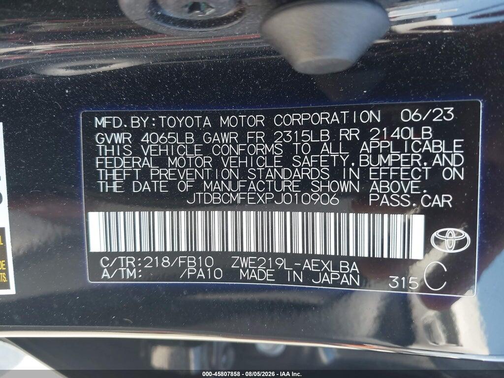 JTDBCMFEXPJ010906 2023 TOYOTA COROLLA photo no. 9