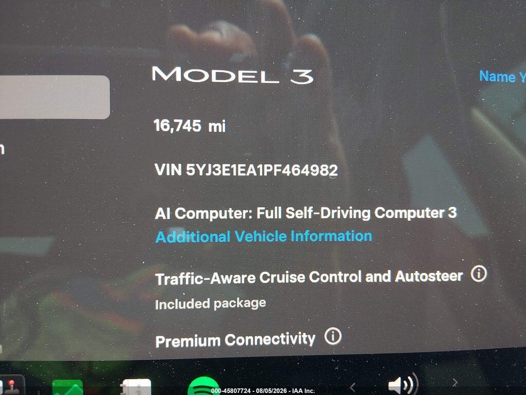 5YJ3E1EA1PF464982 2023 TESLA MODEL 3 photo no. 7