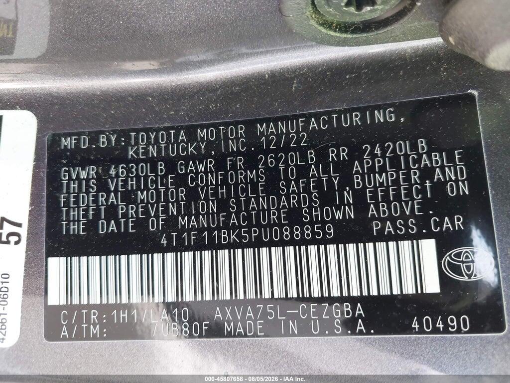 4T1F11BK5PU088859 2023 TOYOTA CAMRY photo no. 9