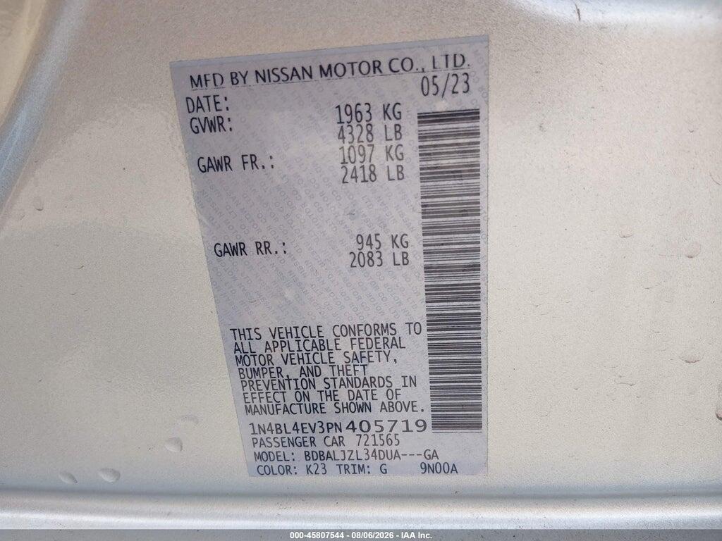 1N4BL4EV3PN405719 2023 NISSAN ALTIMA photo no. 9
