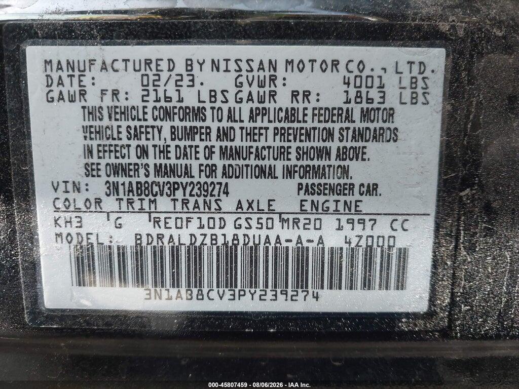 3N1AB8CV3PY239274 2023 NISSAN SENTRA photo no. 9