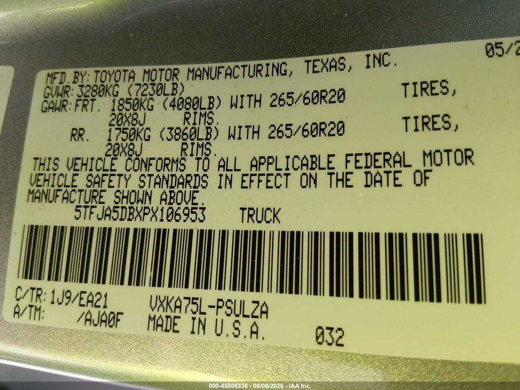 5TFJA5DBXPX106953 2023 TOYOTA TUNDRA photo no. 9