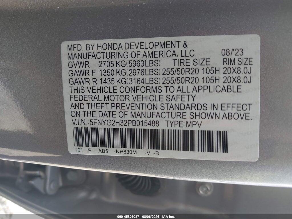 5FNYG2H32PB015488 2023 HONDA PILOT photo no. 9