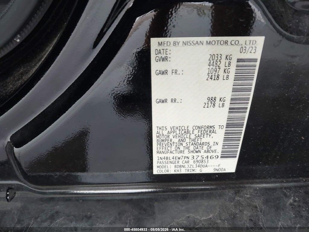 1N4BL4EW7PN375469 2023 NISSAN ALTIMA photo no. 9