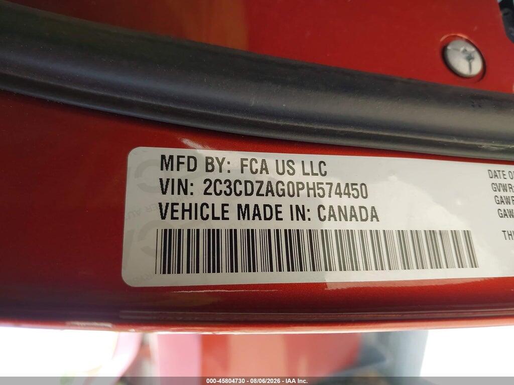 2C3CDZAG0PH574450 2023 DODGE CHALLENGER photo no. 9