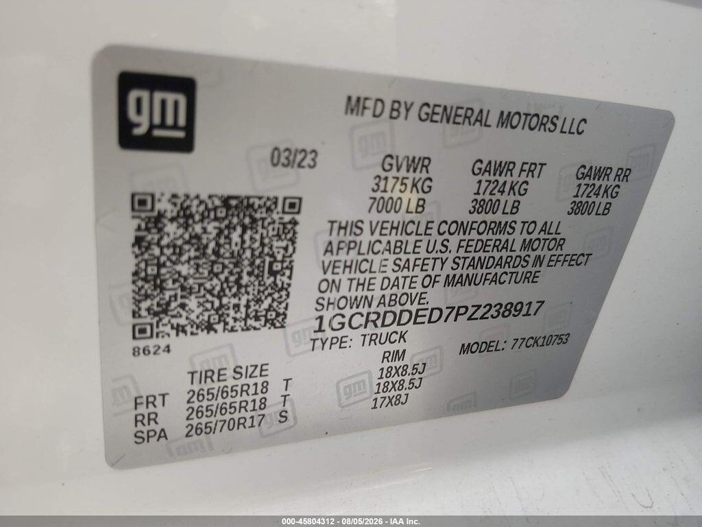 1GCRDDED7PZ238917 2023 CHEVROLET SILVERADO 1500 photo no. 8