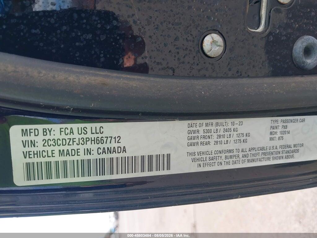 2C3CDZFJ3PH667712 2023 DODGE CHALLENGER photo no. 9