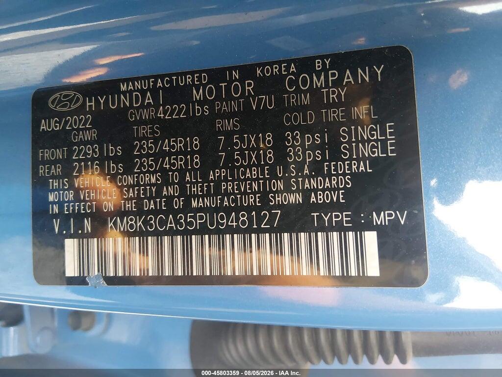 KM8K3CA35PU948127 2023 HYUNDAI KONA photo no. 9